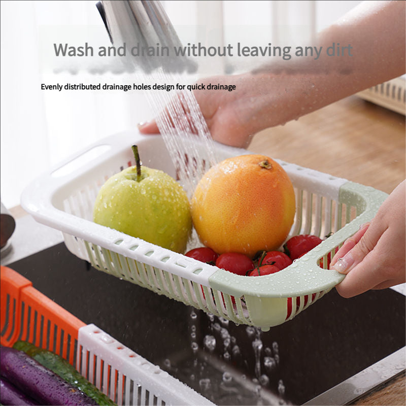 Retractable Draining Basket for Draining Fruits & Vegies used for storage and prepping meals