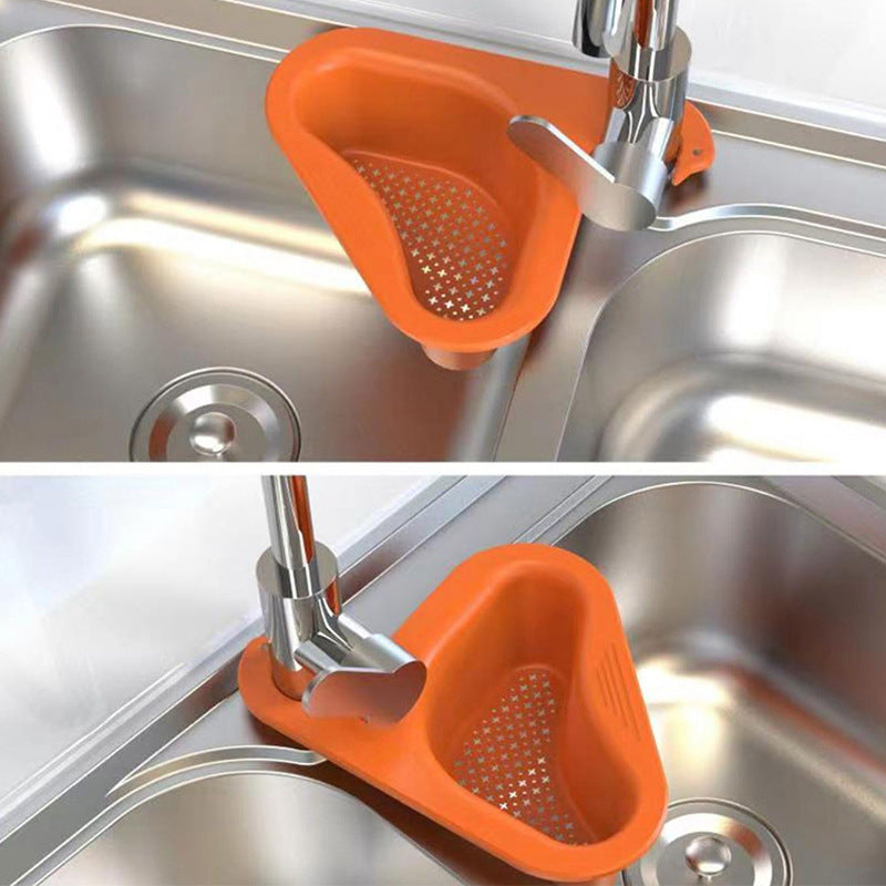 Kitchen Swan Drain Basket Sink Triangle Drain Basket Faucet Storage Rack Sink Sink Drain Storage Rack
