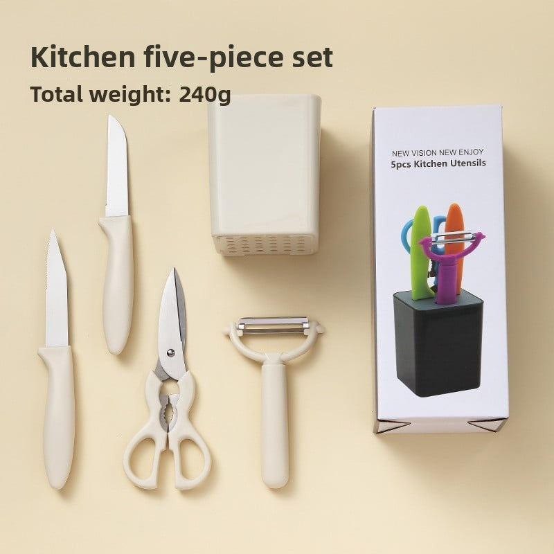 Kitchen Set Household Baby Food Supplemental Gadget Scissors Fruit Knife Bottle Opener Peeler Knife Six-piece Set