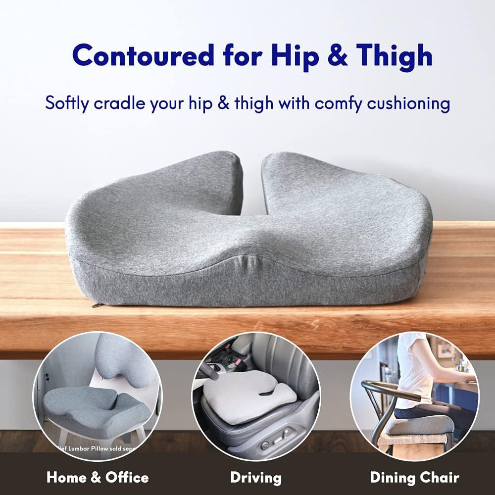 Memory foam lumbar support cushion