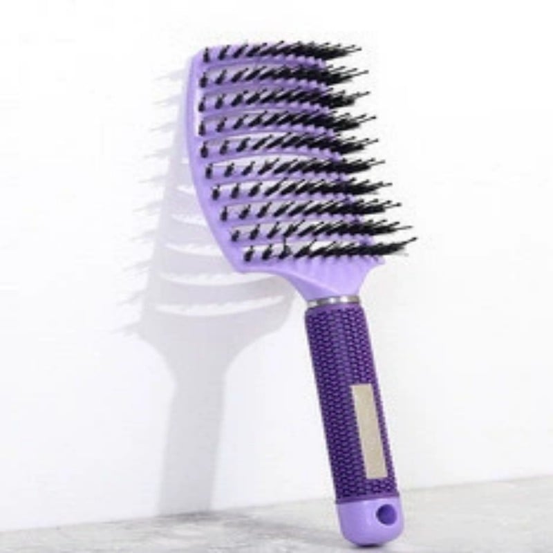 Bristle Comb Long Wide Tooth Hairdressing Ribbon Curling Styling Detangling Massage Anti-static Comb