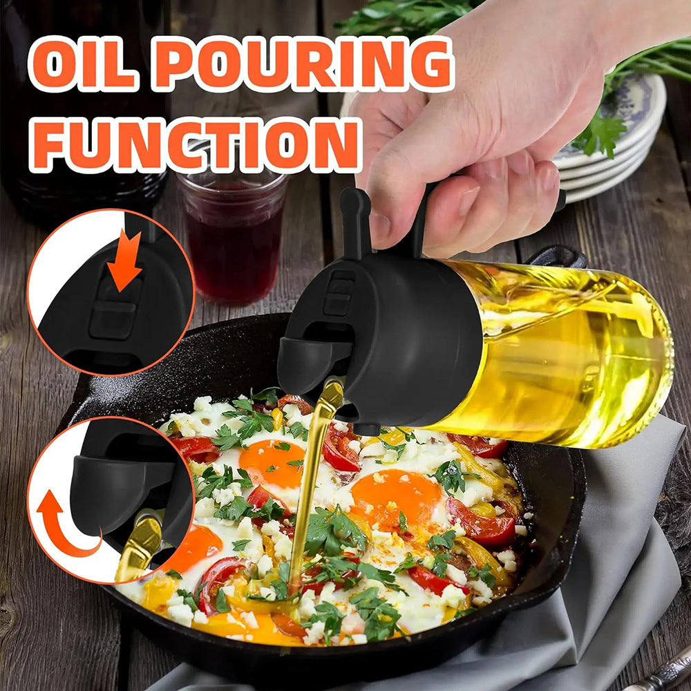470ml Oil Sprayer 2 in 1 Glass Kitchen Oil Bottle for cooking