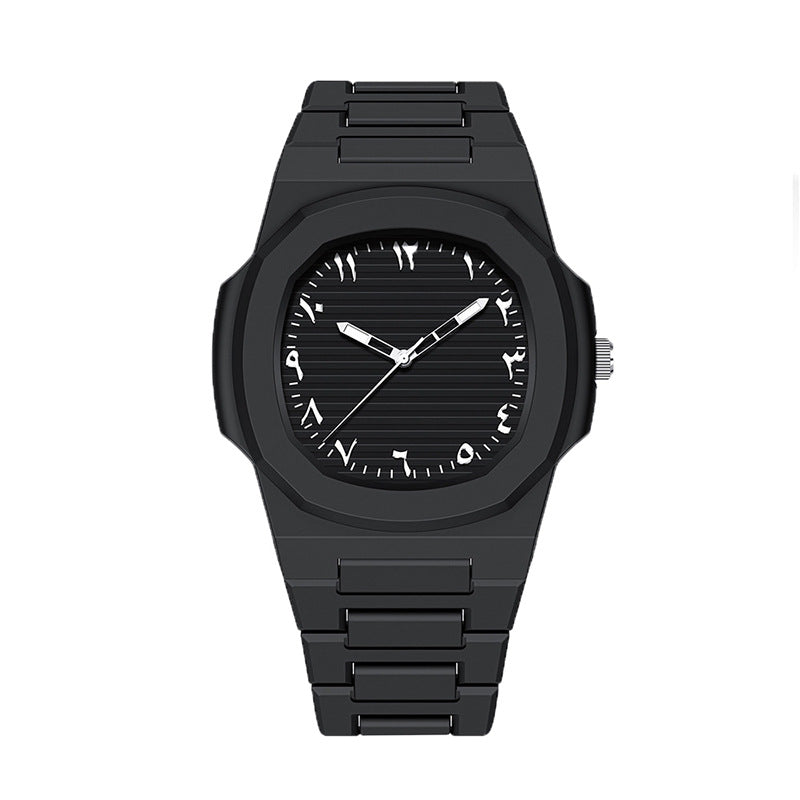 Hexagonal sports luminous pointer mens watch