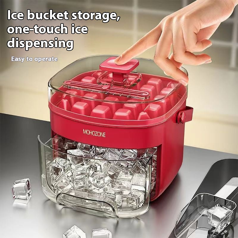 Convenient Outdoor Portable Ice Tray Large Capacity Ice Bucket 48 Large Ice Maker Food Grade Plastic Storage Tray Essential Kitchen Gadget