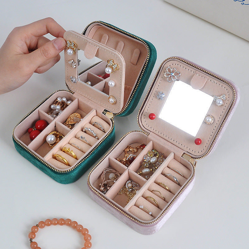 Portable Mini Jewlery Box with Mirror