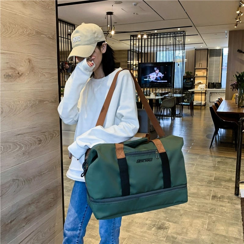 Travel bag, luggage storage bag, large-capacity independent shoe compartment, business trip fitness bag, and handle handbag that can be worn
