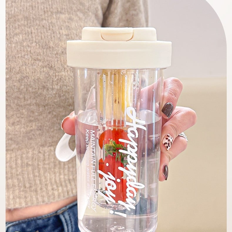 High appearance Cute Water Bottle with Straw Large Capacity