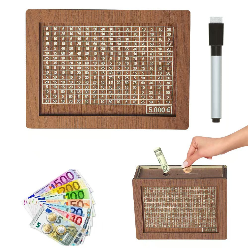 Cross-border Money Box with Counter home quality Counter wooden piggy bank crafts wooden ornaments