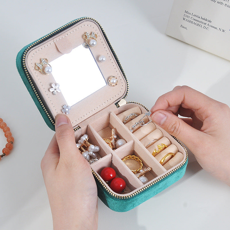 Portable Mini Jewlery Box with Mirror