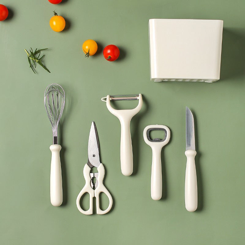 Kitchen Set Household Baby Food Supplemental Gadget Scissors Fruit Knife Bottle Opener Peeler Knife Six-piece Set