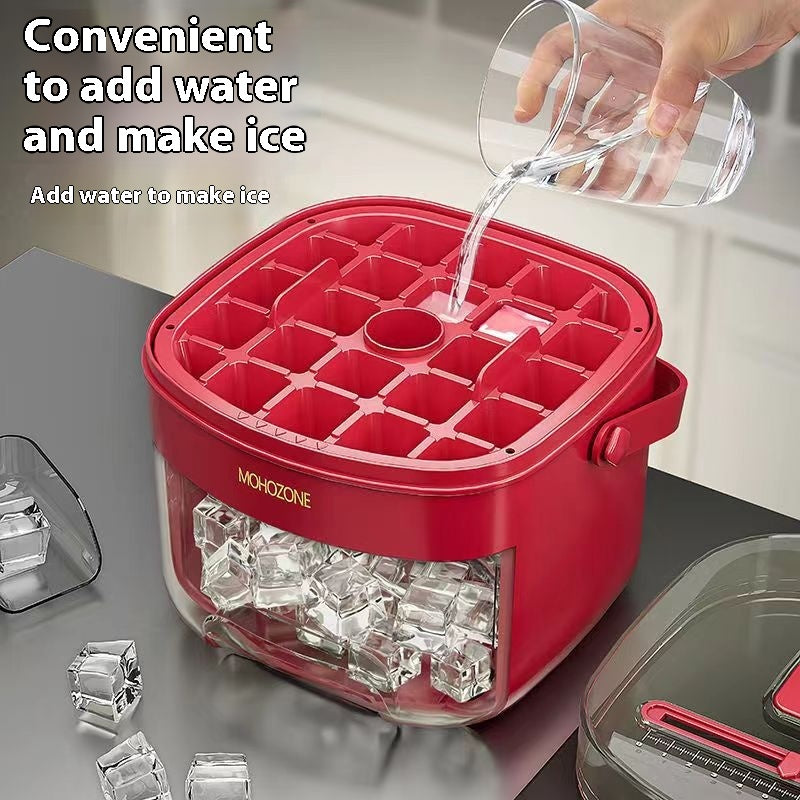 Convenient Outdoor Portable Ice Tray Large Capacity Ice Bucket 48 Large Ice Maker Food Grade Plastic Storage Tray Essential Kitchen Gadget