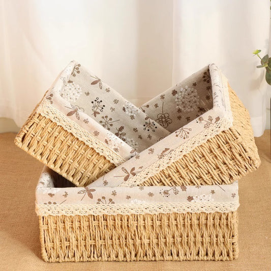 Woven storage baskets