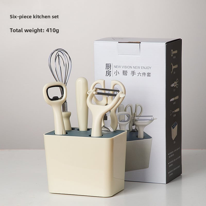 Kitchen Set Household Baby Food Supplemental Gadget Scissors Fruit Knife Bottle Opener Peeler Knife Six-piece Set