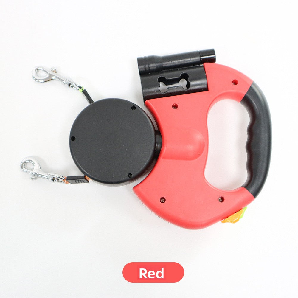 Two In One Pet Leash with locking & with Trash Bag holder