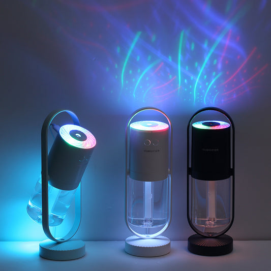 Portable USB Rechargeable Humidifier with Rotating Projection & Moisturizing Mist