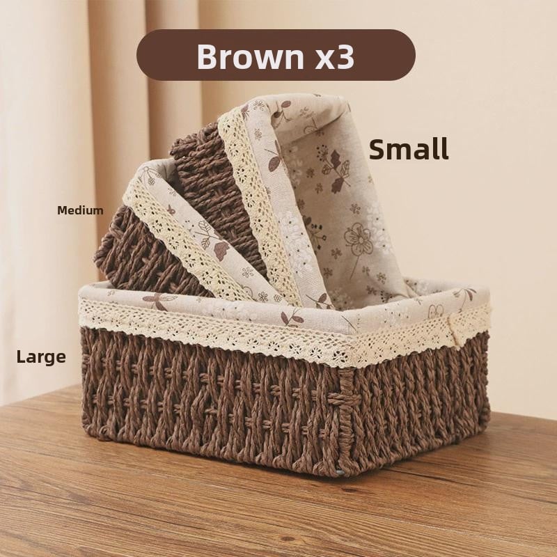 Woven storage baskets
