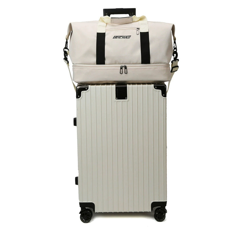 Travel bag, luggage storage bag, large-capacity independent shoe compartment, business trip fitness bag, and handle handbag that can be worn