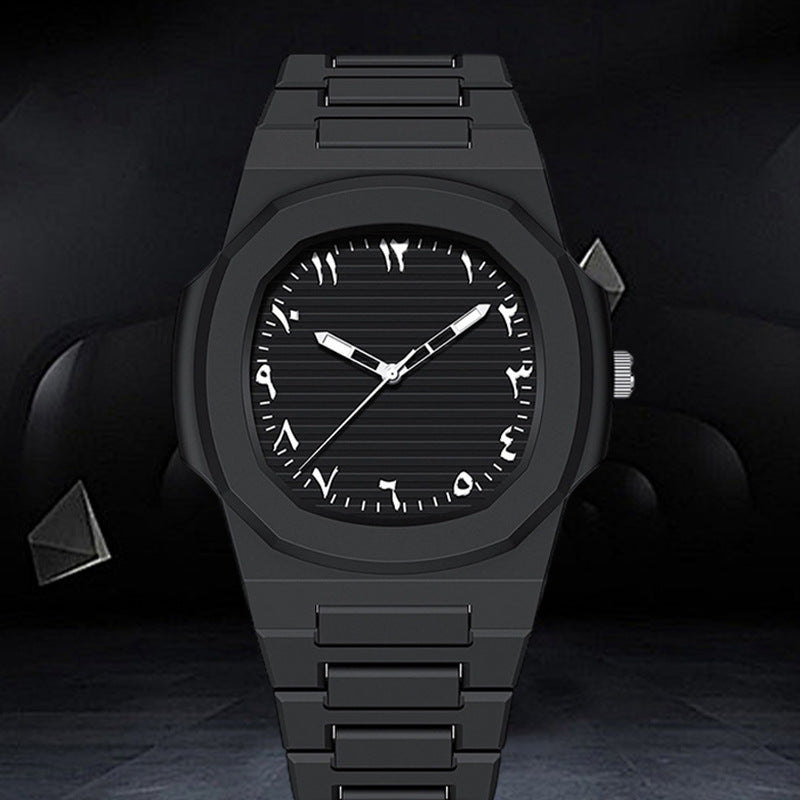 Hexagonal sports luminous pointer mens watch