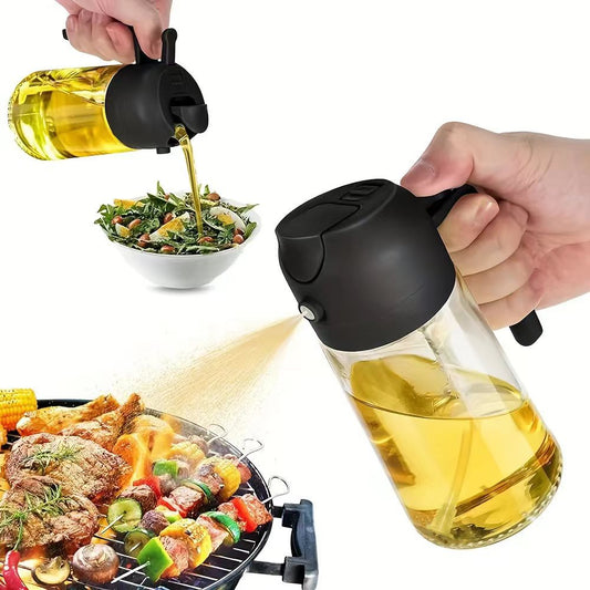 470ml Oil Sprayer 2 in 1 Glass Kitchen Oil Bottle for cooking