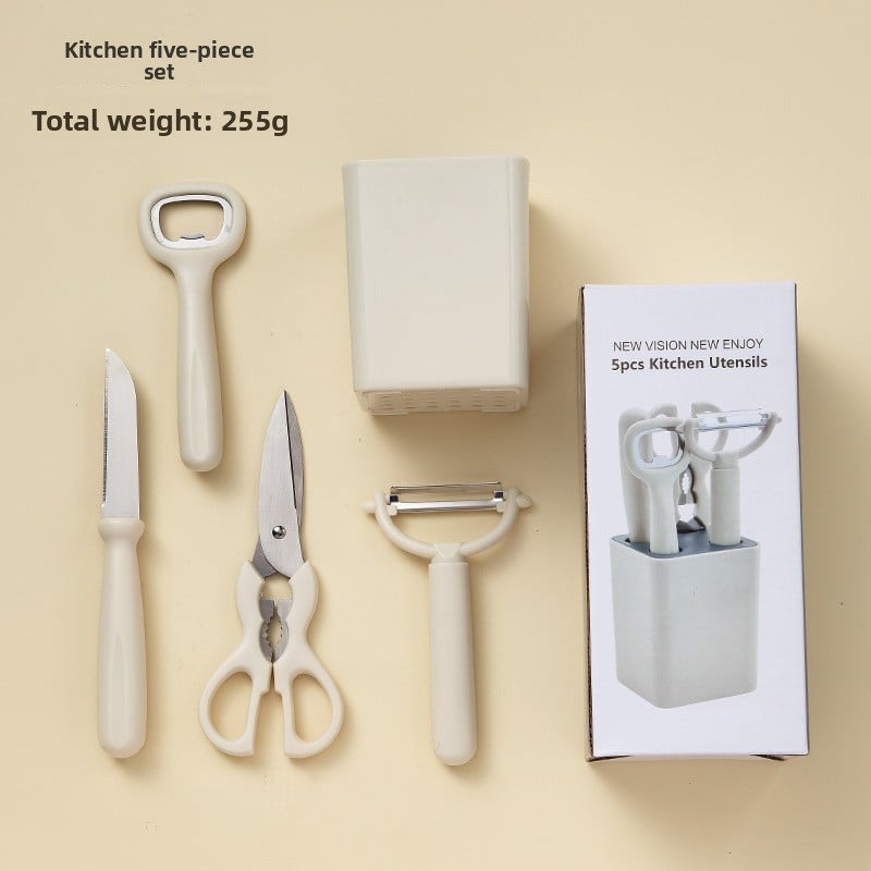 Kitchen Set Household Baby Food Supplemental Gadget Scissors Fruit Knife Bottle Opener Peeler Knife Six-piece Set