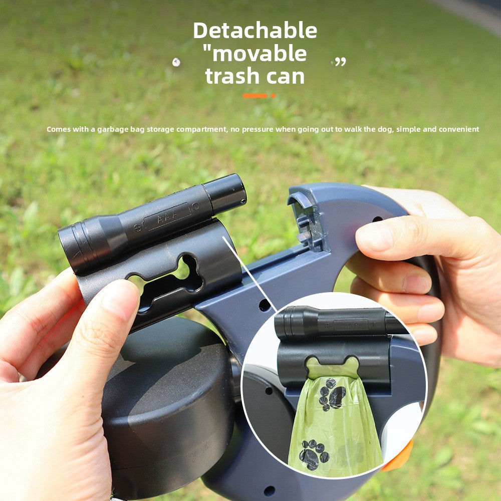Two In One Pet Leash with locking & with Trash Bag holder