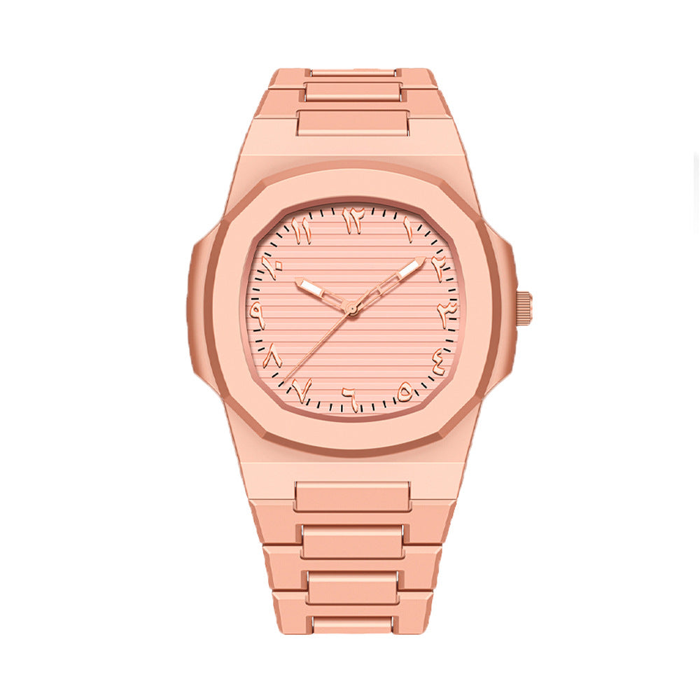 Hexagonal sports luminous pointer mens watch