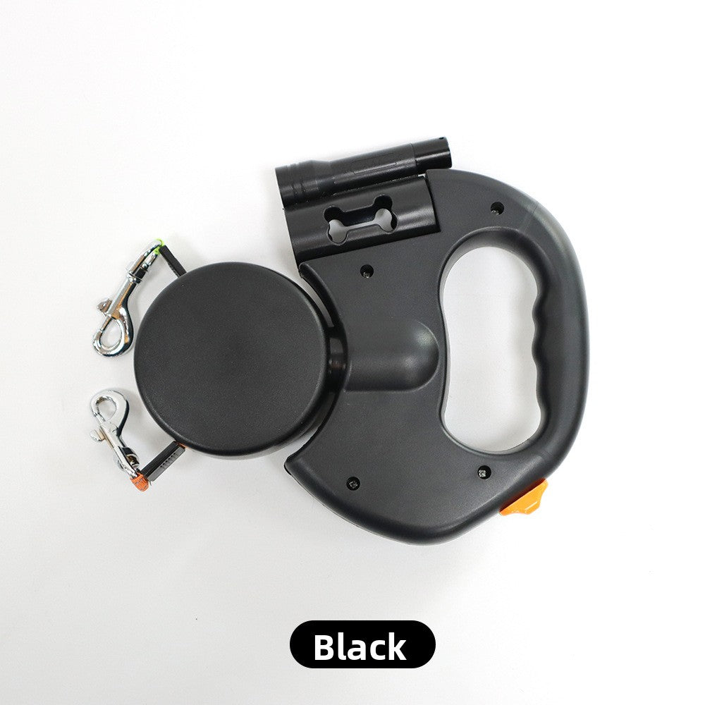 Two In One Pet Leash with locking & with Trash Bag holder