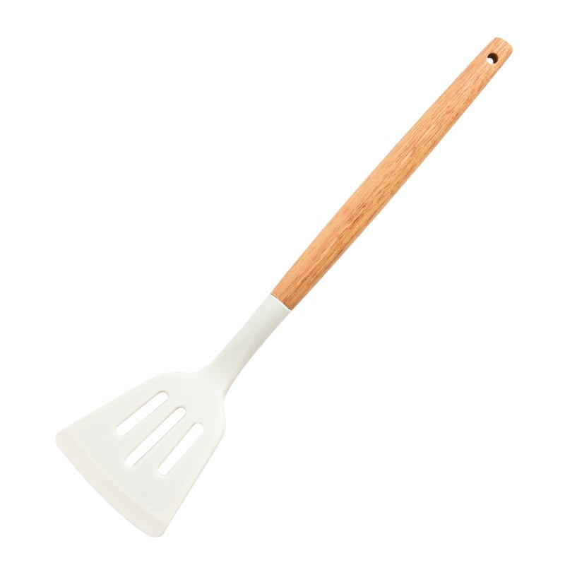 Wooden Handle Silicone Spatula and Spoon Set, Home Kitchen Tools