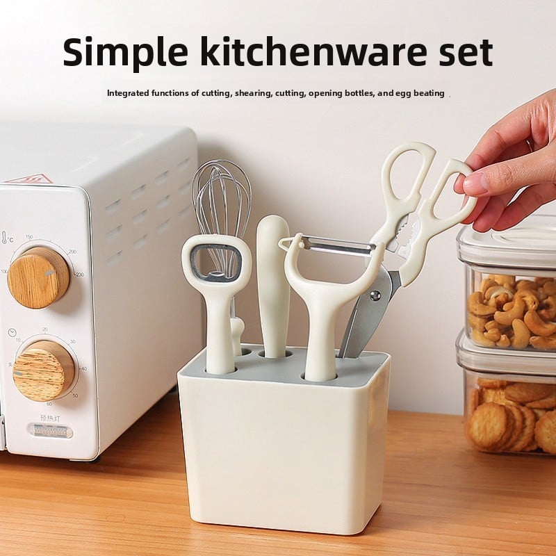 Kitchen Set Household Baby Food Supplemental Gadget Scissors Fruit Knife Bottle Opener Peeler Knife Six-piece Set