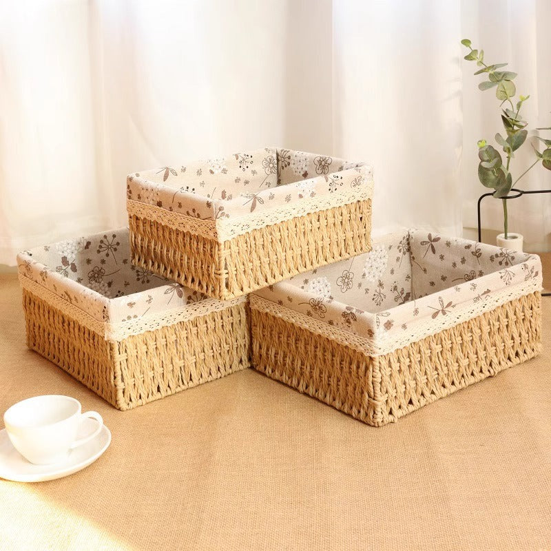 Woven storage baskets