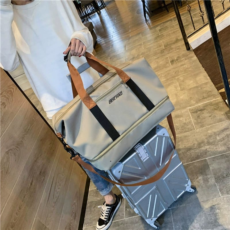 Travel bag, luggage storage bag, large-capacity independent shoe compartment, business trip fitness bag, and handle handbag that can be worn