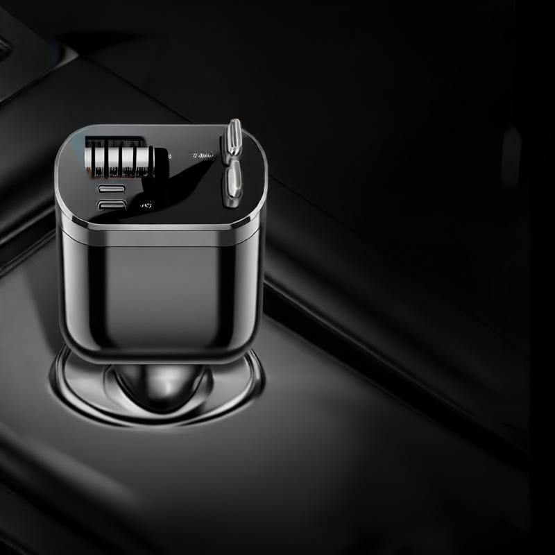Charging Station for vehicle Cigarette Port with Retractable chargers
