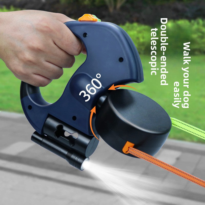 Two In One Pet Leash with locking & with Trash Bag holder