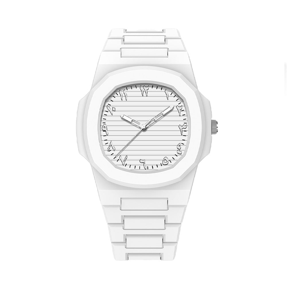 Hexagonal sports luminous pointer mens watch