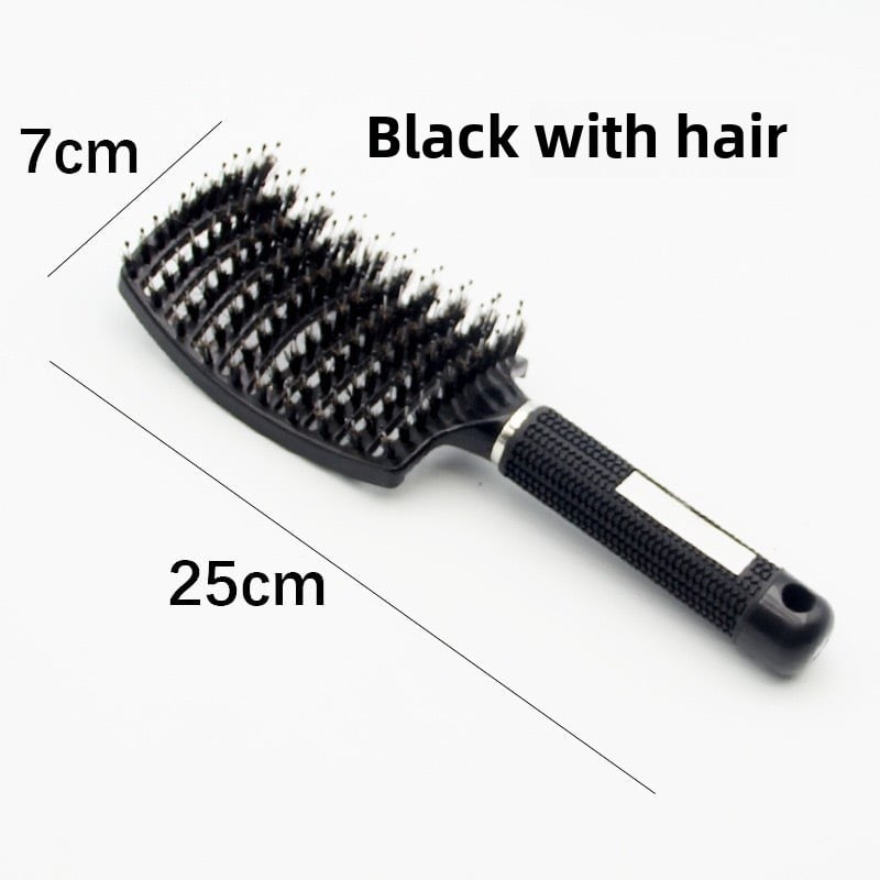 Bristle Comb Long Wide Tooth Hairdressing Ribbon Curling Styling Detangling Massage Anti-static Comb