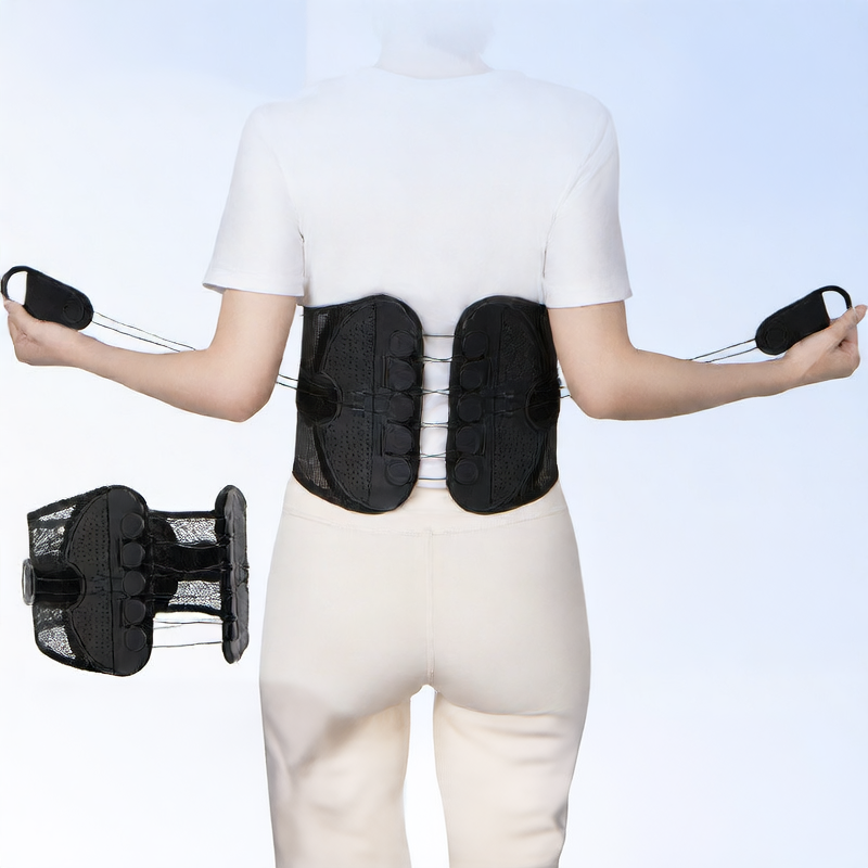 Double-strap lumbar support waist belt