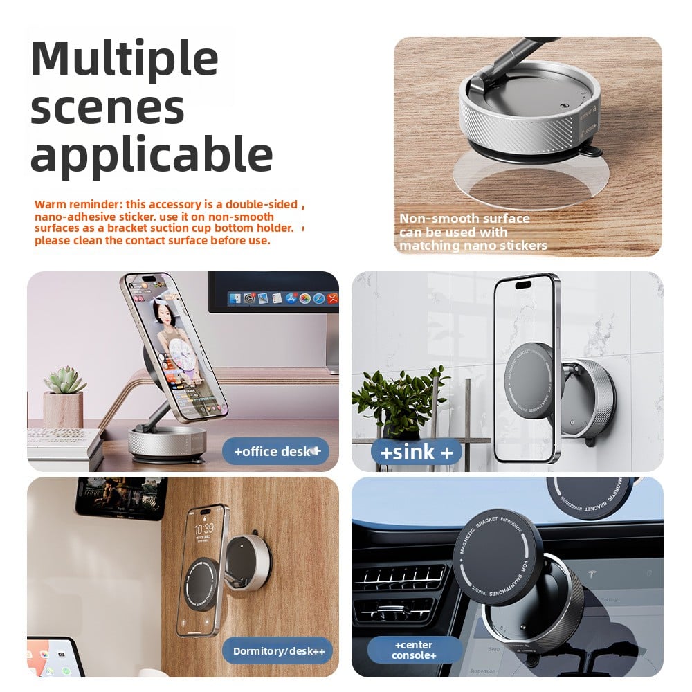 Car mobile phone bracket  vacuum adsorption magnetic bracket multi-scene angle adjustment 360 � rotating bracket