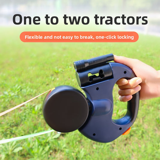 Two In One Pet Leash with locking & with Trash Bag holder