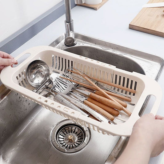 Retractable Draining Basket for Draining Fruits & Vegies used for storage and prepping meals