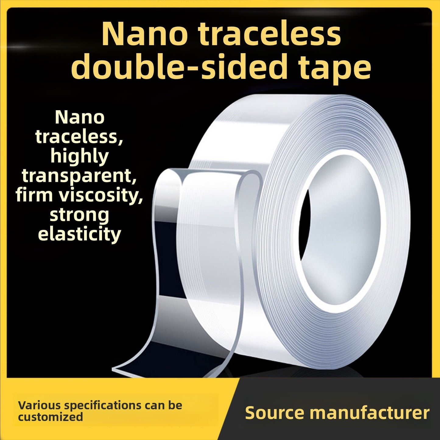 High-transparency acrylic nano glue sticking tape