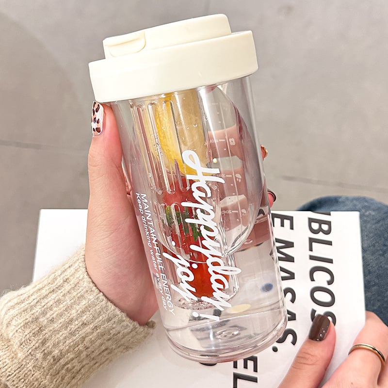 High appearance Cute Water Bottle with Straw Large Capacity